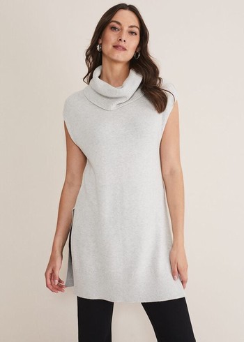 Phase Eight Kysated Sleeveless Tunic Knitwear Silver/Grey Australia | CV9601487